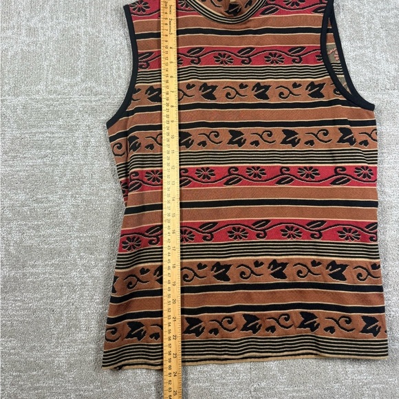 St. John Sleeveless High Neck Fall Printed Sweater Womens Size Medium - Picture 4 of 7